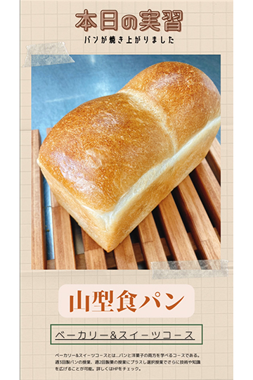 織田製菓専門学校_製パン実習で作った山形食パン