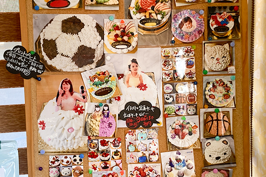 織田製菓専門学校の製菓コース卒業生のお店Palletのプリントケーキのイメージ
